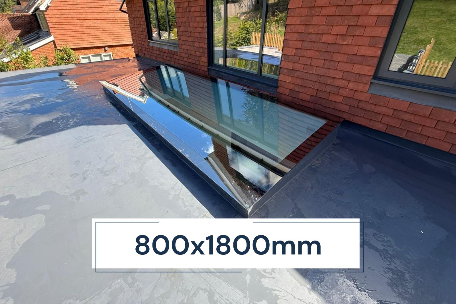 Frameless Skylight for Flat Roof 800 x 1800 mm