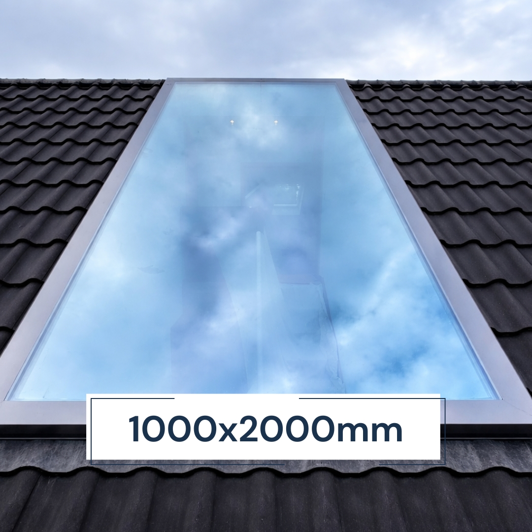 Frameless Skylight for Pitched Roof 1000 x 2000 mm