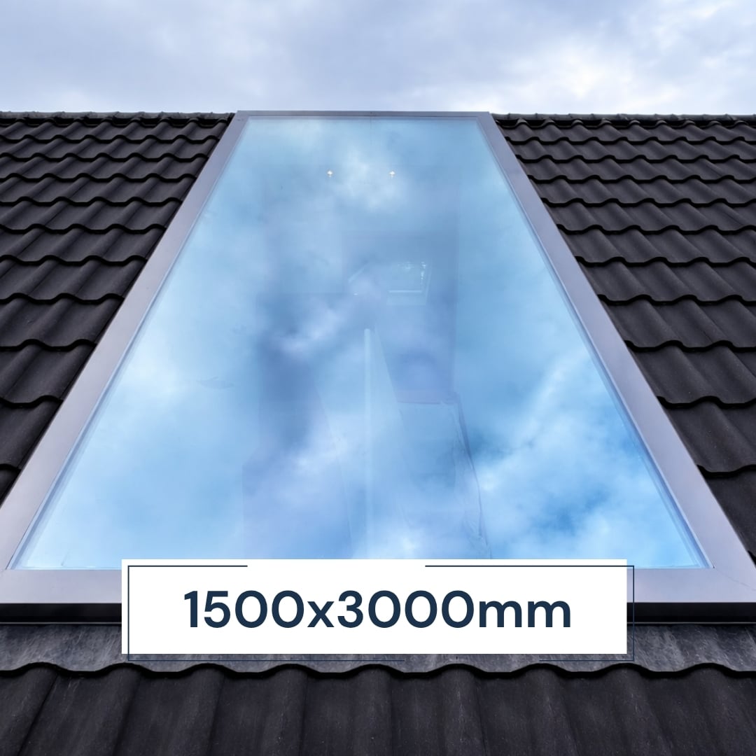 Frameless Skylight for Pitched Roof 1500 x 3000 mm