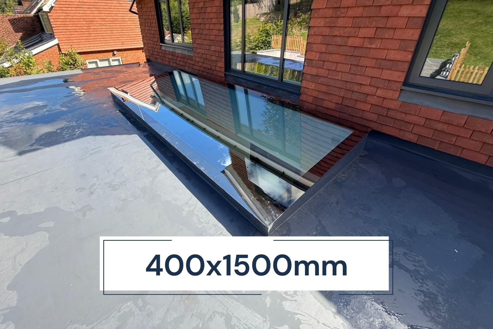 Frameless Skylight for Flat Roof 400 x 1500 mm