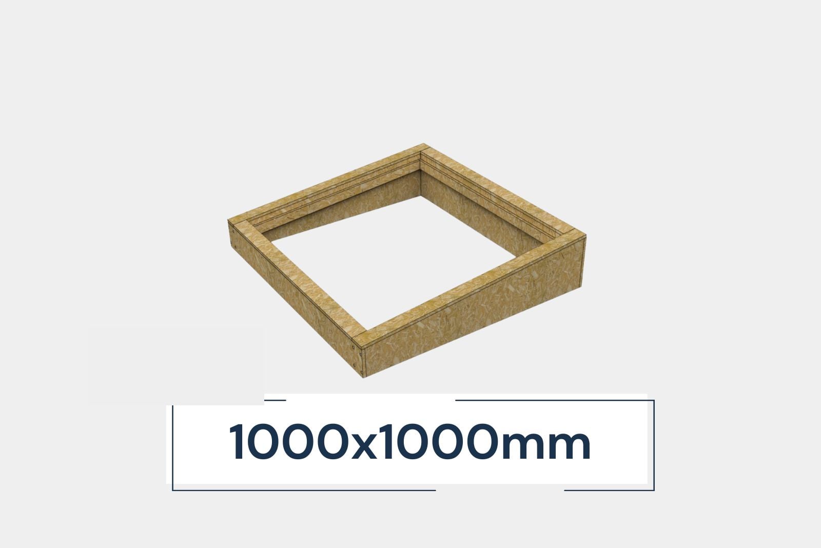 Insulated Upstand for Frameless Flat Roof Skylight 1000 x 1000 mm