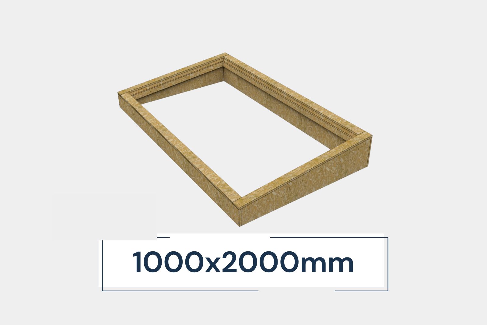Insulated Upstand for Frameless Flat Roof Skylight 1000 x 2000 mm