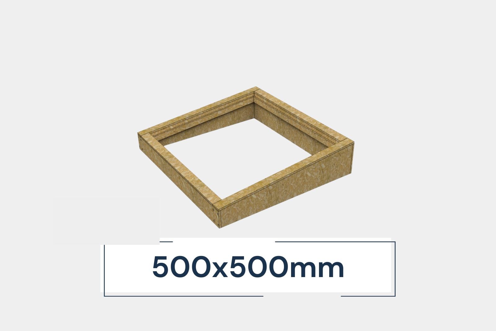 Insulated Upstand for Frameless Flat Roof Skylight 500 x 500 mm