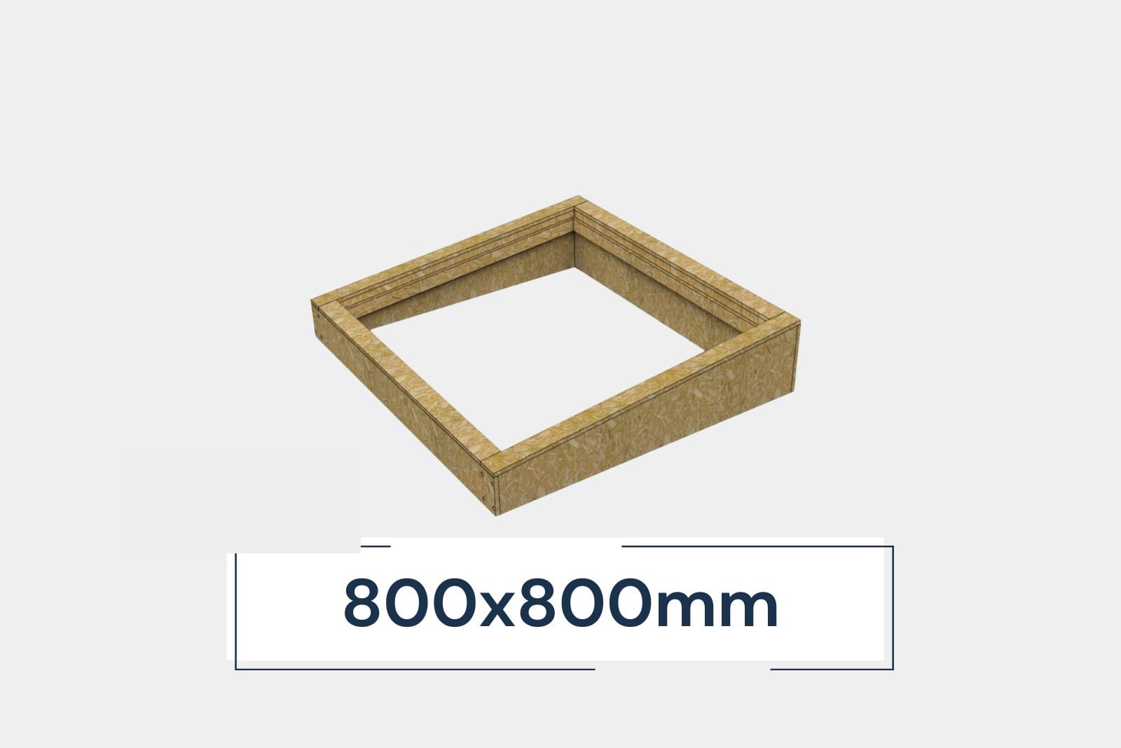 Insulated Upstand for Frameless Flat Roof Skylight 800 x 800 mm
