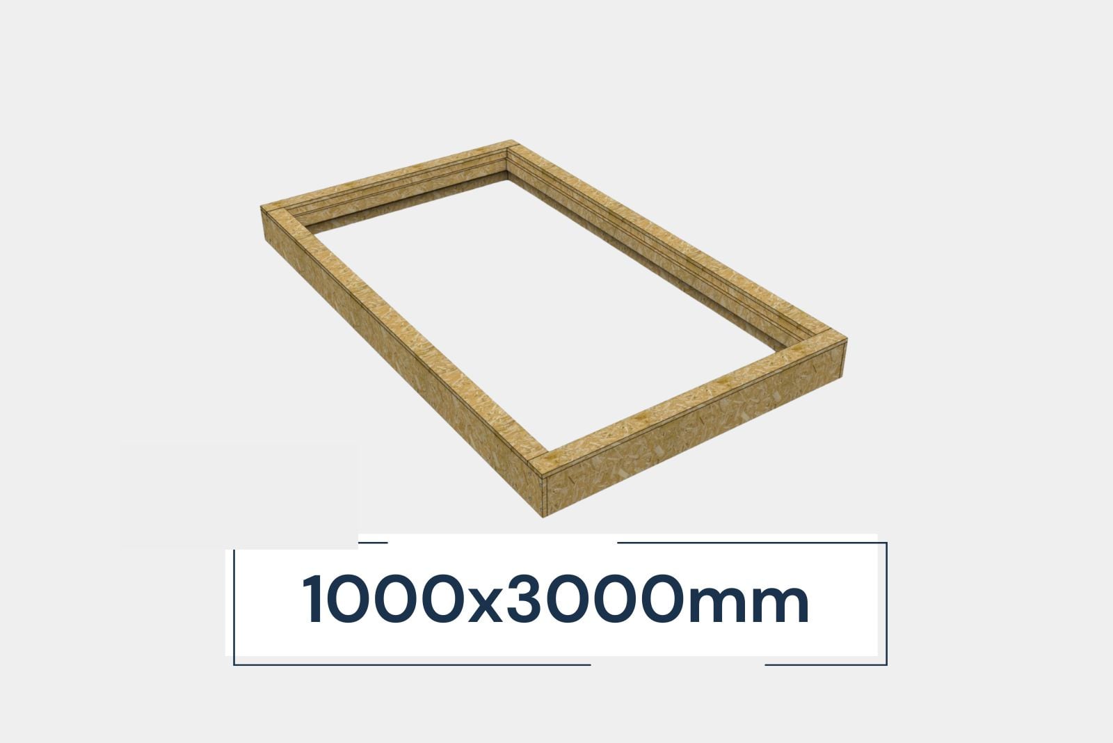 Insulated Upstand for Frameless Pitched Roof Skylight 1000 x 3000 mm