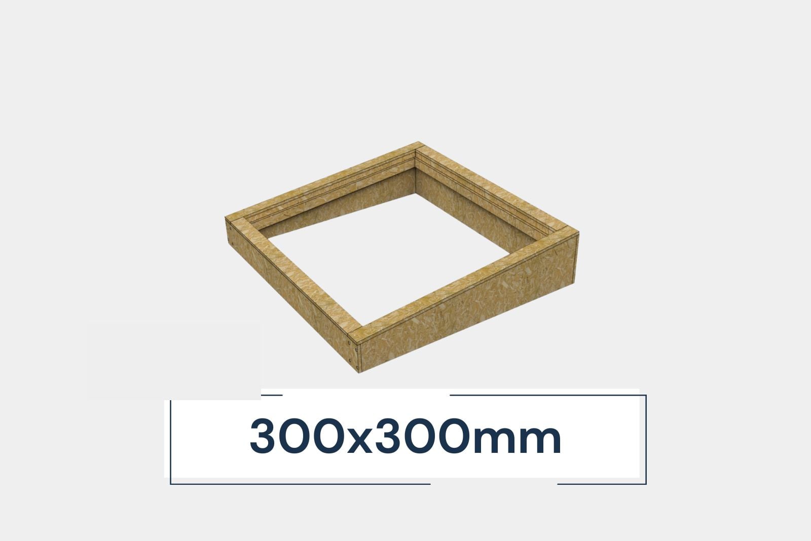 Insulated Upstand for Frameless Flat Roof Skylight 300 x 300 mm