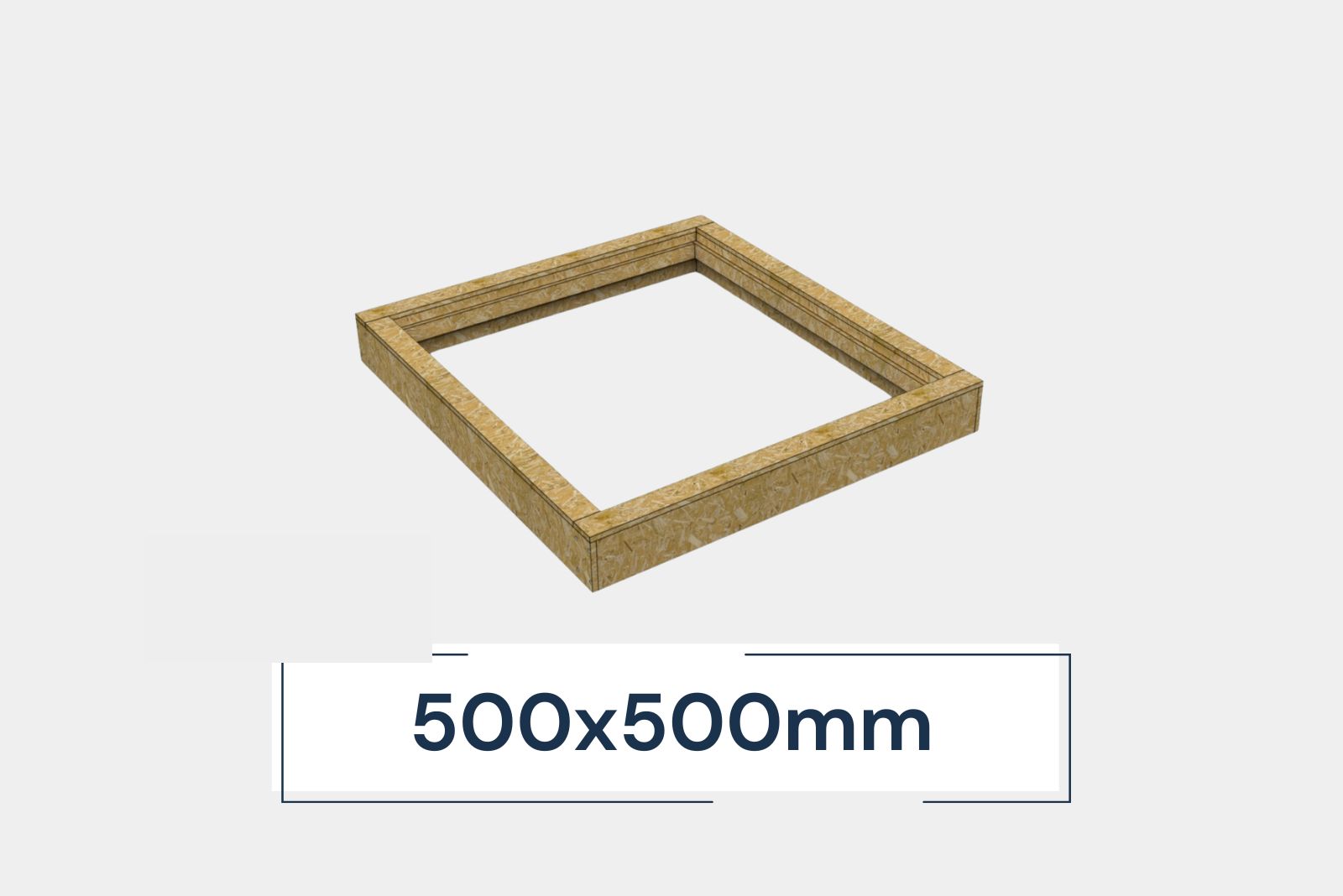 Insulated Upstand for Frameless Pitched Roof Skylight 500 x 500 mm