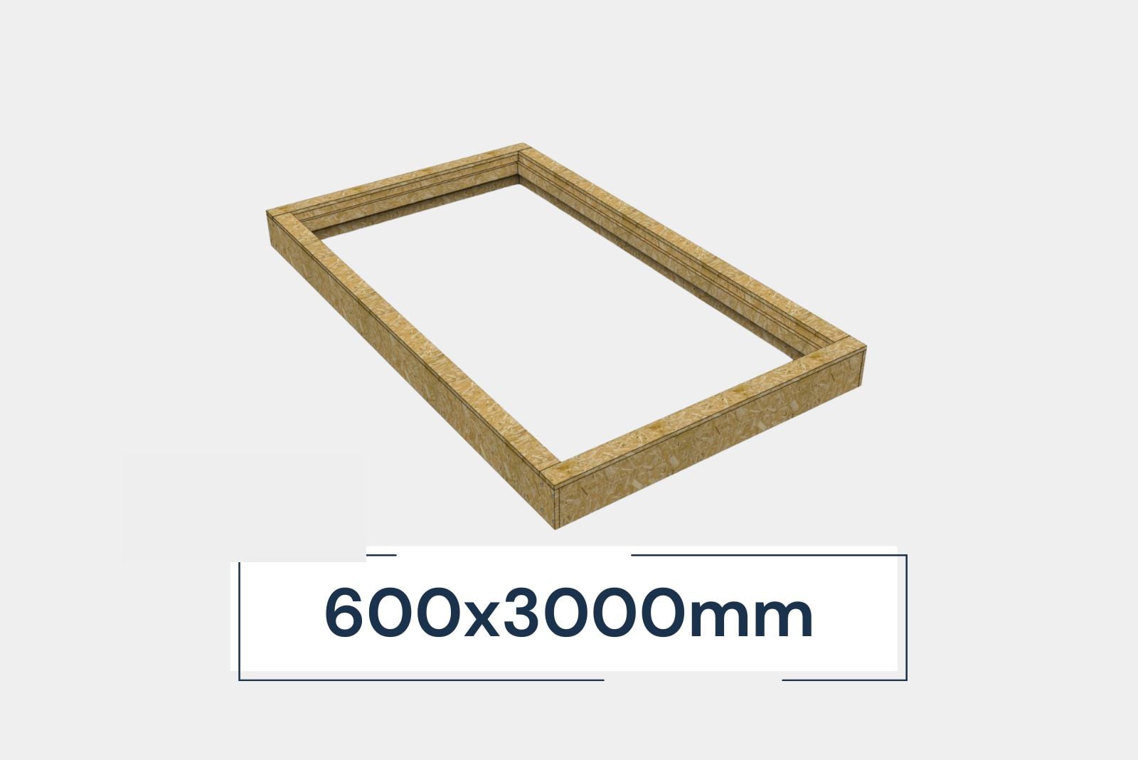 Insulated Upstand for Frameless Pitched Roof Skylight 600 x 3000 mm