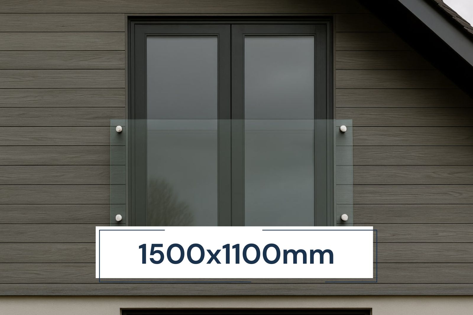 Juliet Balcony System with Glass Adapters 1500 х 1100 mm