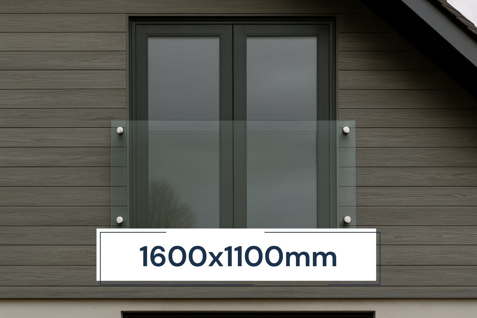 Juliet Balcony System with Glass Adapters 1600 х 1100 mm